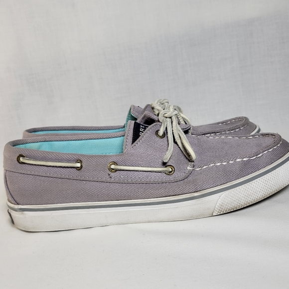 Sperry gray canvas Bahama topsiders Size 8 - Picture 2 of 9